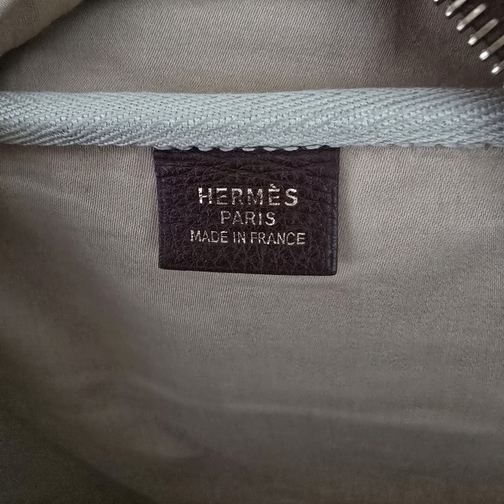 Hermès Helena Messenger Bag in Tobacco Leather and Toile Canvas Authentic - Picture 15 of 16